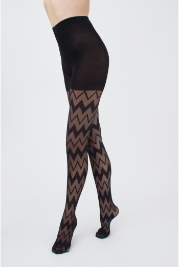 Колготки з геометричним малюнком Stella 40 den model 2 Giulia (nero) Колготки з геометричним малюнком Stella 40 den model 2 Giulia (nero)