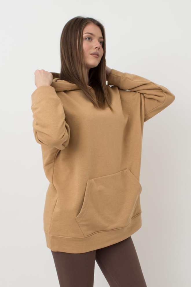 Жіночий худі оверсайз з бавовни Street Style 4414/160 Giulia (mustard)