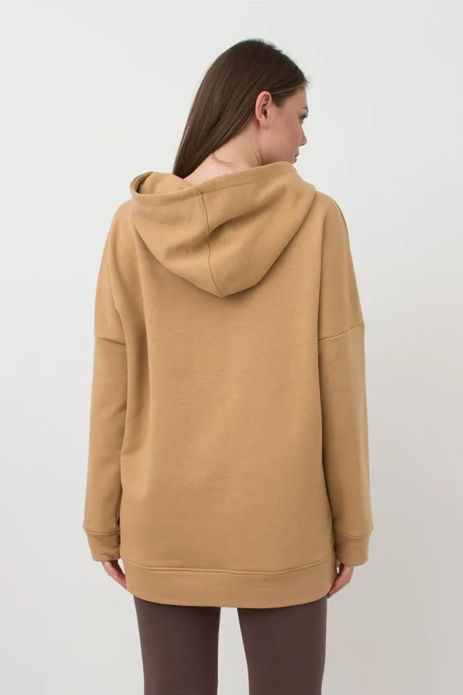 Женский худи оверсайз хлопковый Street Style 4414/160 Giulia (mustard)