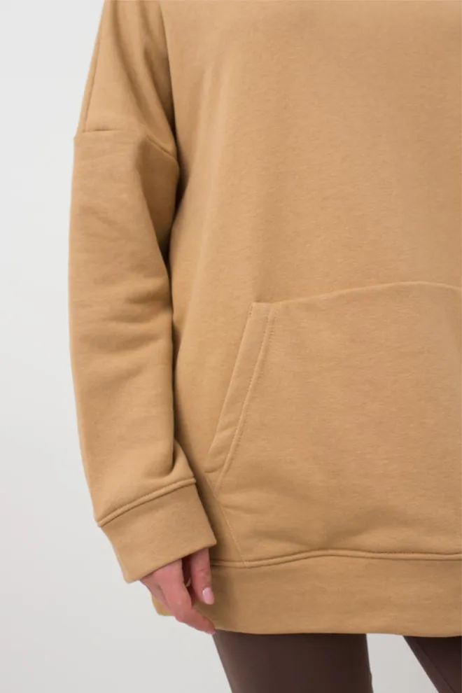 Женский худи оверсайз хлопковый Street Style 4414/160 Giulia (mustard)