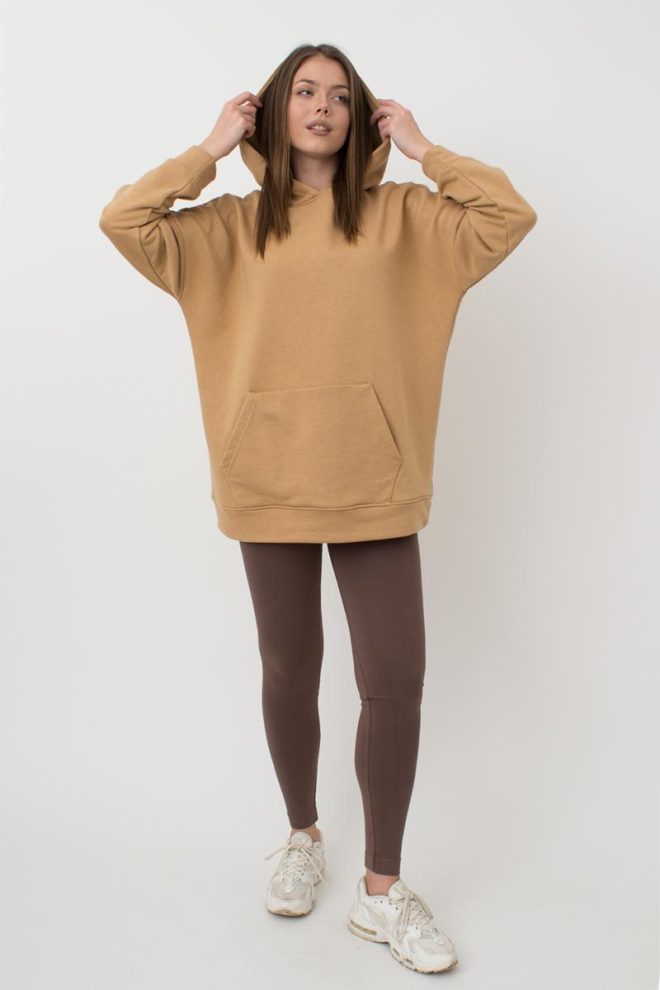 Жіночий худі оверсайз з бавовни Street Style 4414/160 Giulia (mustard)