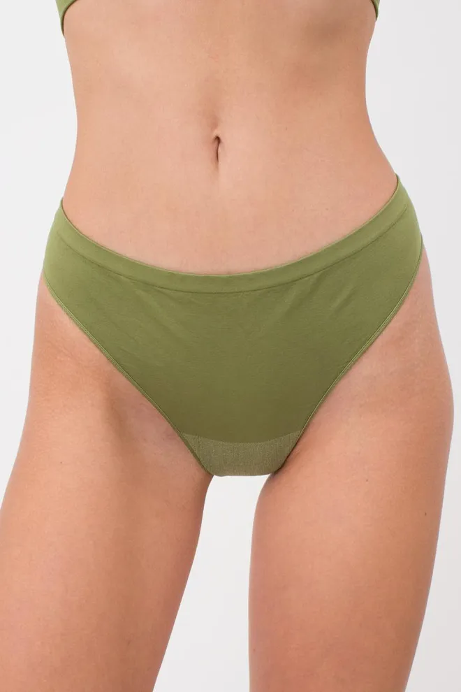 Жіночі безшовні труси стринги String briefs color Giulia (olive branch)