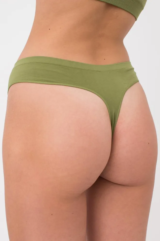 Жіночі безшовні труси стринги String briefs color Giulia (olive branch)