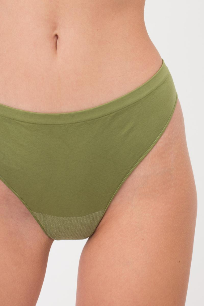 Жіночі безшовні труси стринги String briefs color Giulia (olive branch)
