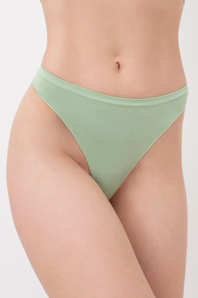 Жіночі безшовні труси стринги String briefs color Giulia (kohlrabi), зелений