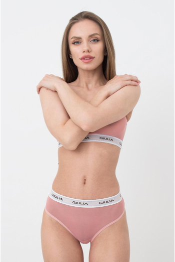 Жіночі труси стрінги у сітку на резинці String Briefs Net 2101/40 Giulia (powder)