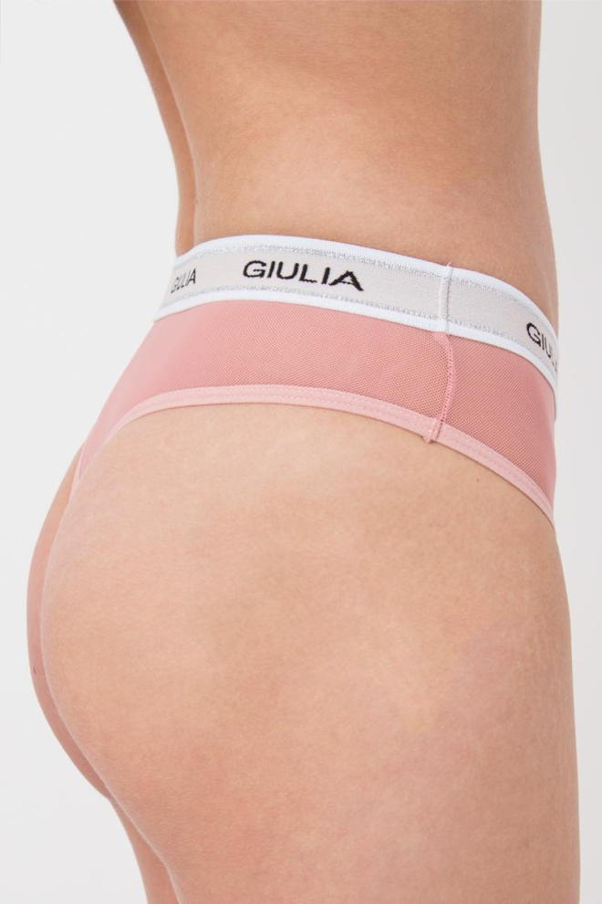 Жіночі труси стрінги у сітку на резинці String Briefs Net 2101/40 Giulia (powder)