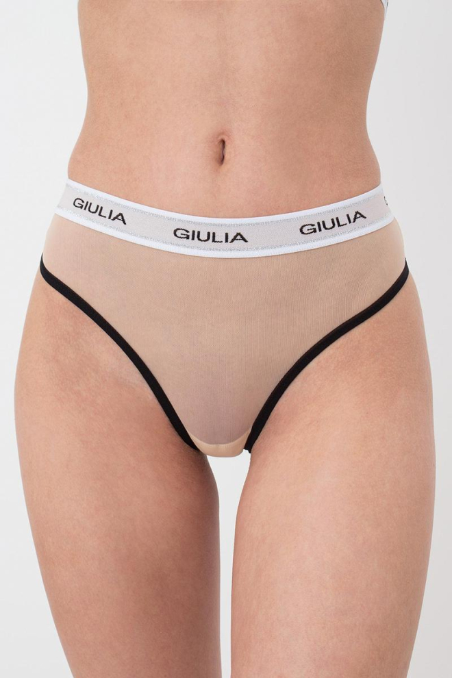 Жіночі труси стрінги у сітку на резинці String Briefs Net 2101/40 Giulia (beige/black)