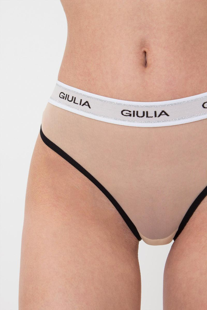 Жіночі труси стрінги у сітку на резинці String Briefs Net 2101/40 Giulia (beige/black)