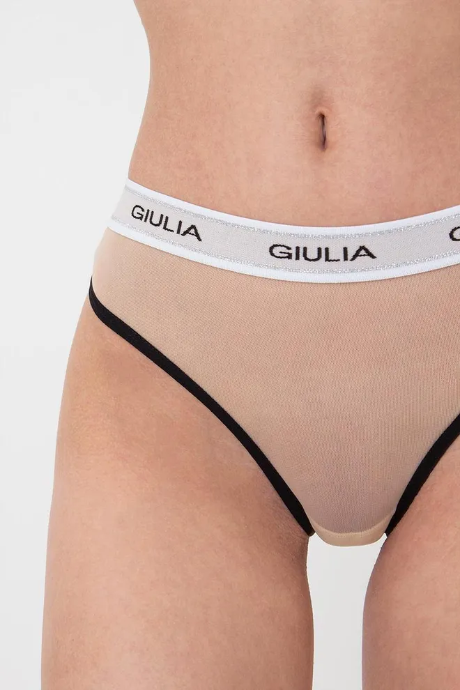 Женские трусы стринги в сетку на резинке String Briefs Net 2101/40 Giulia (beige/black)