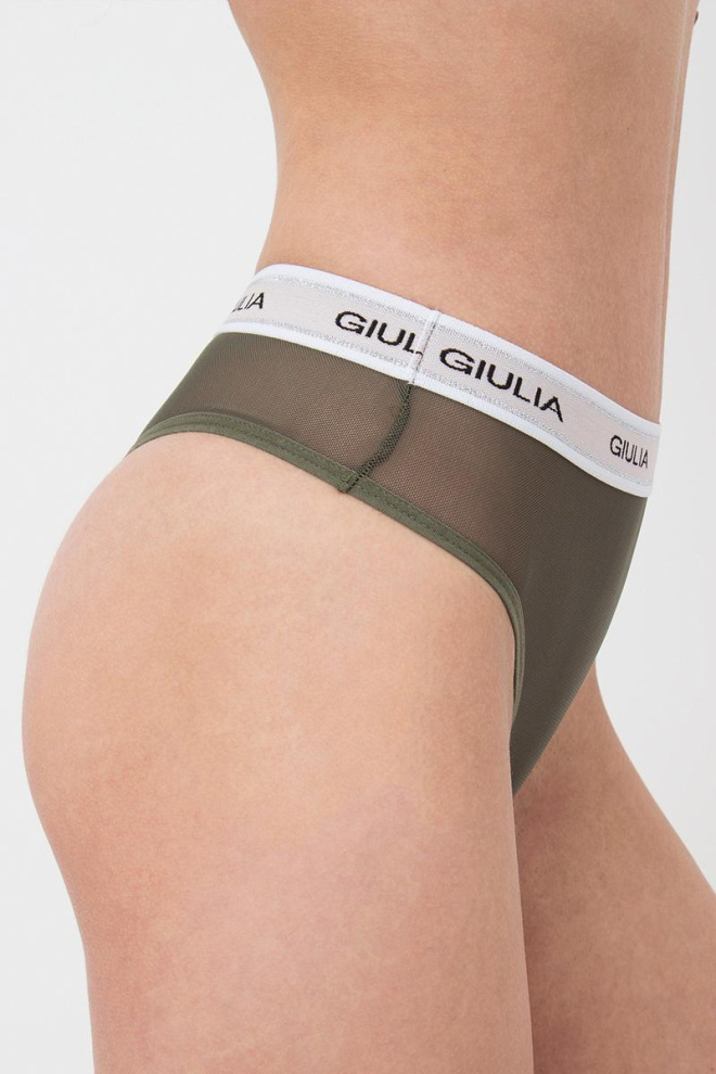 Жіночі труси стрінги у сітку на резинці String Briefs Net 2101/40 Giulia (khaki)