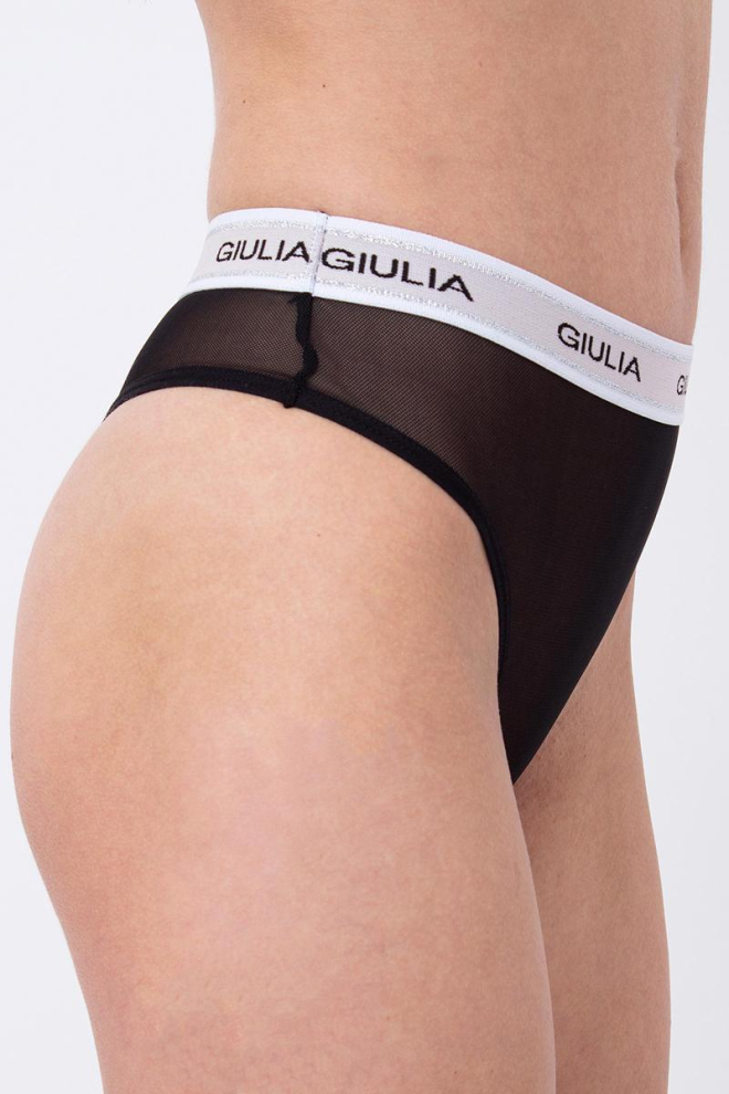 Жіночі труси стрінги у сітку на резинці String Briefs Net 2101/40 Giulia (black)