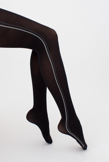 Колготки з вертикальними смугами Stripe 70 den model 2 Giulia (nero/grey) Колготки з вертикальними смугами Stripe 70 den model 2 Giulia (nero/grey)