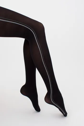 Колготки з вертикальними смугами Stripe 70 den model 2 Giulia (nero/grey) Колготки з вертикальними смугами Stripe 70 den model 2 Giulia (nero/grey)