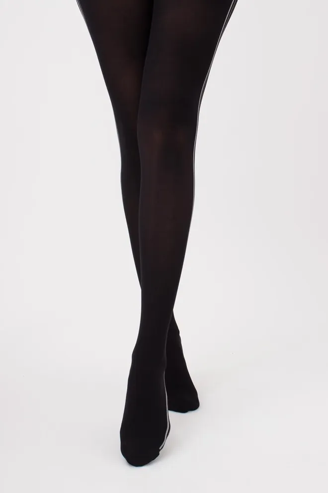 Колготки з вертикальними смугами Stripe 70 den model 2 Giulia (nero/grey)