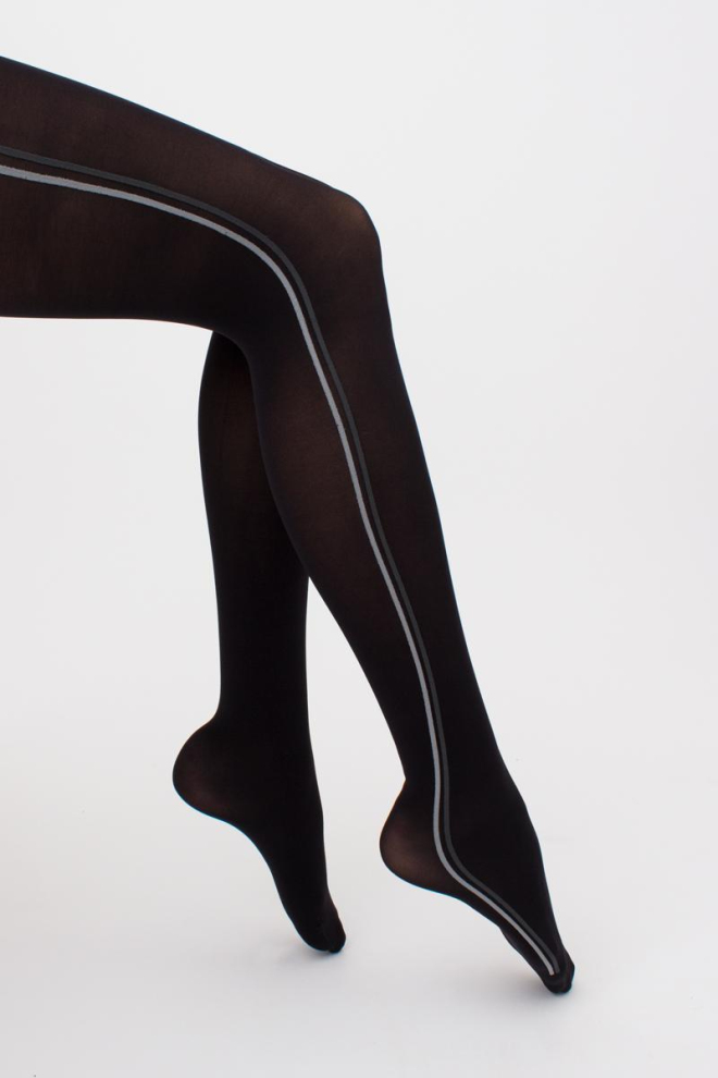 Колготки з вертикальними смугами Stripe 70 den model 2 Giulia (nero/grey)