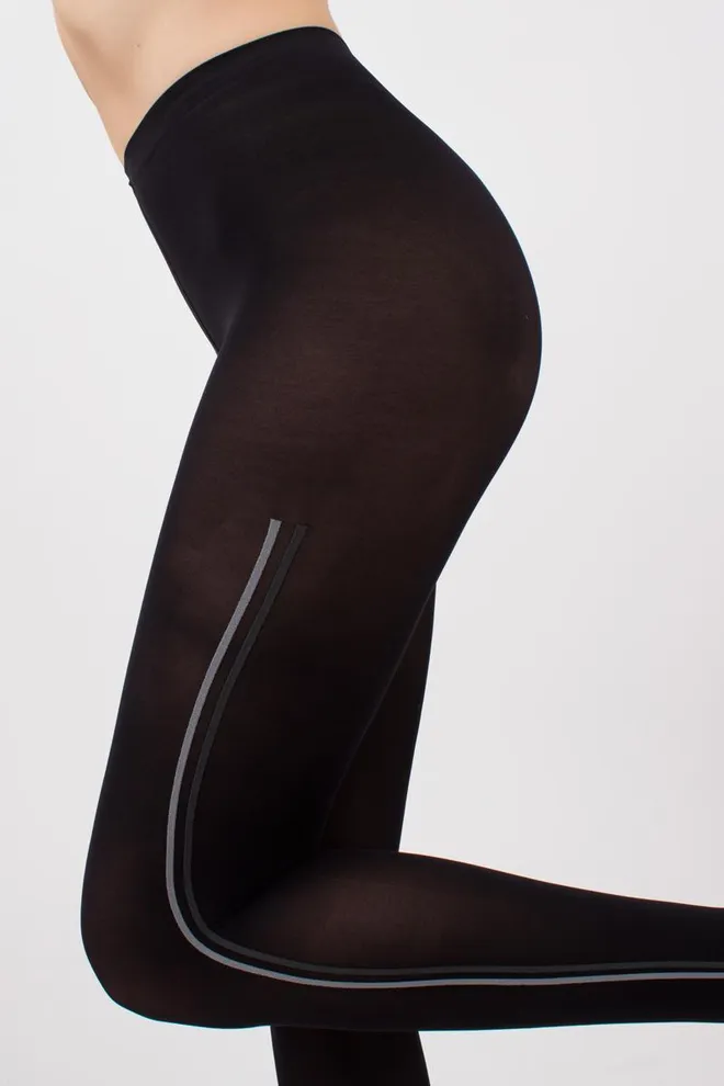Колготки з вертикальними смугами Stripe 70 den model 2 Giulia (nero/grey)