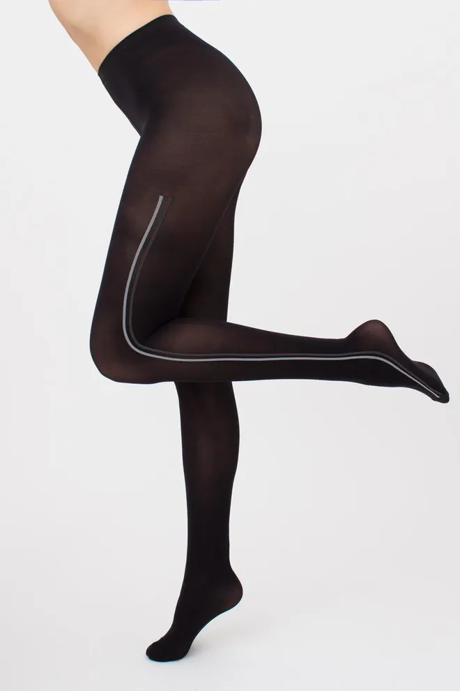 Колготки з вертикальними смугами Stripe 70 den model 2 Giulia (nero/grey)