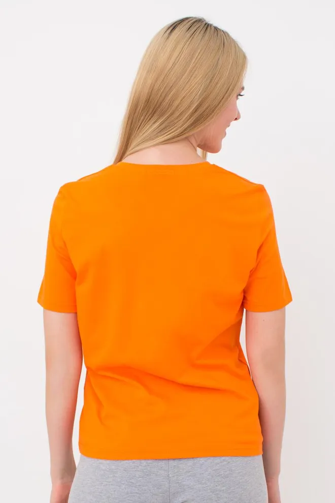 Бавовняна футболка з принтом Strong 4802/010 Giulia (orange)