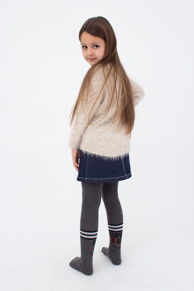 Дитячі колготки з малюнком Super girl D091 Giulia (dark grey melange)