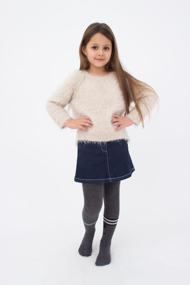 Дитячі колготки з малюнком Super girl D091 Giulia (dark grey melange)