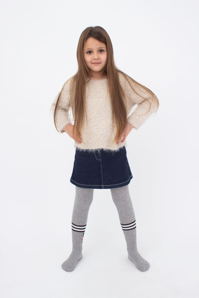 Дитячі колготки з малюнком Super girl D091 Giulia (light grey melange)