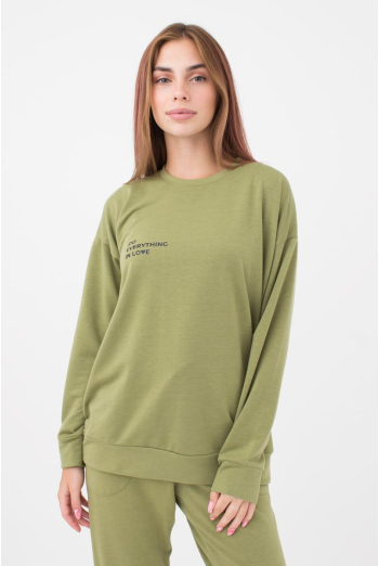 Жіночий світшот з принтом Sweatshirt sport 4408/010 Giulia (khaki)