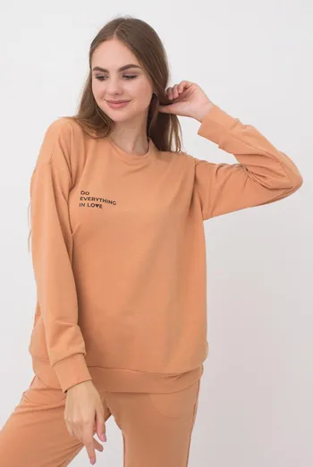 Женский свитшот с принтом Sweatshirt sport 4408/010 Giulia (camel)