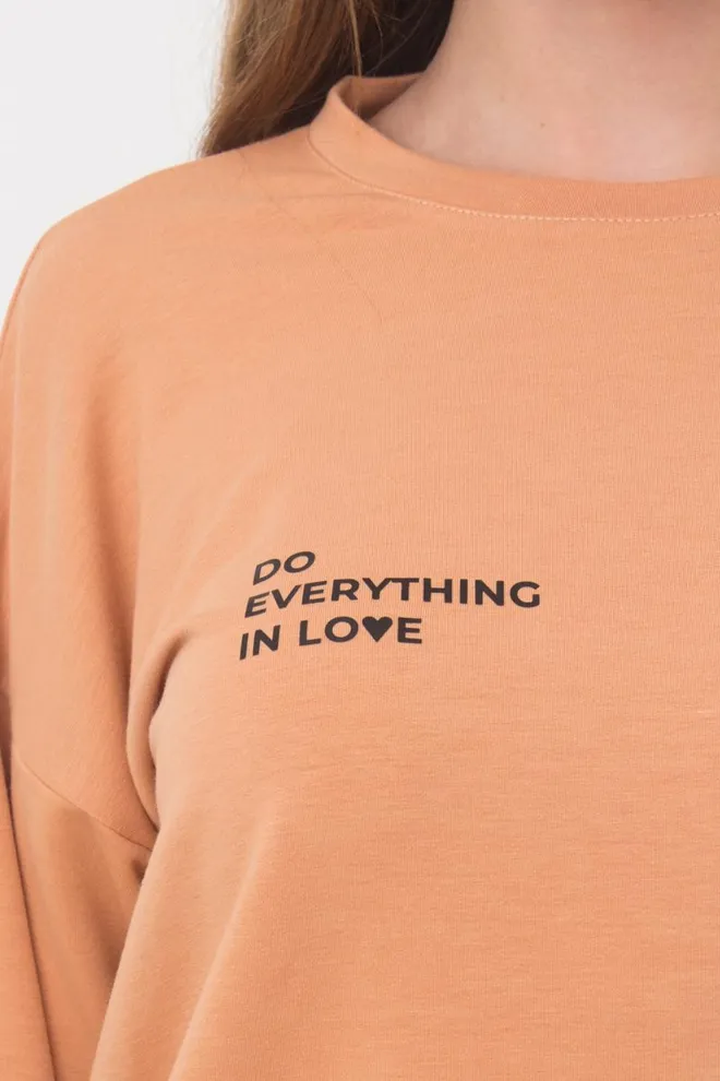 Женский свитшот с принтом Sweatshirt sport 4408/010 Giulia (camel)