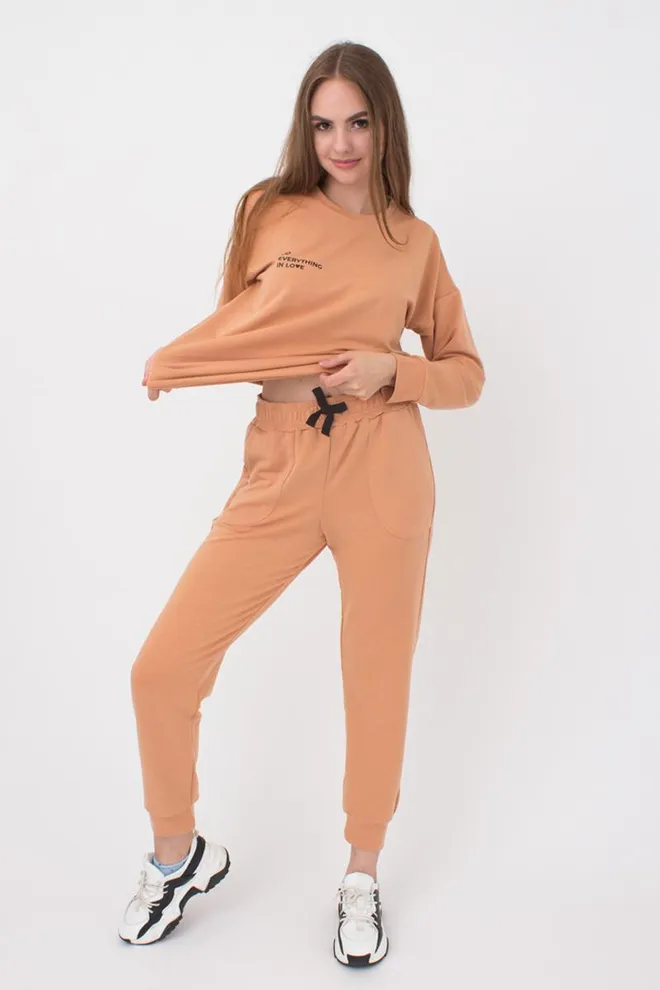 Женский свитшот с принтом Sweatshirt sport 4408/010 Giulia (camel)