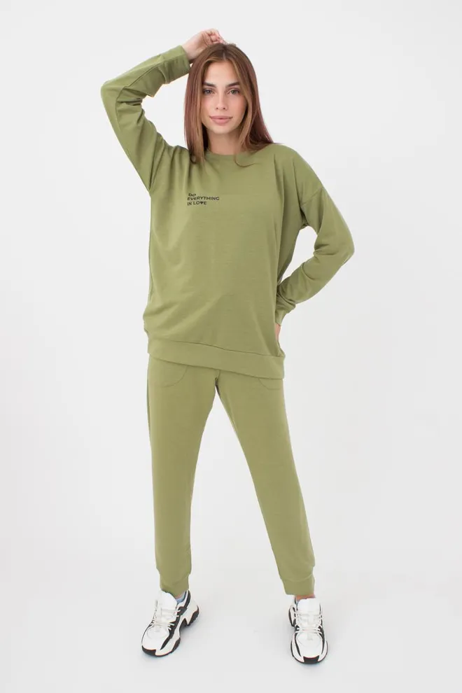 Женский свитшот с принтом Sweatshirt sport 4408/010 Giulia (khaki)