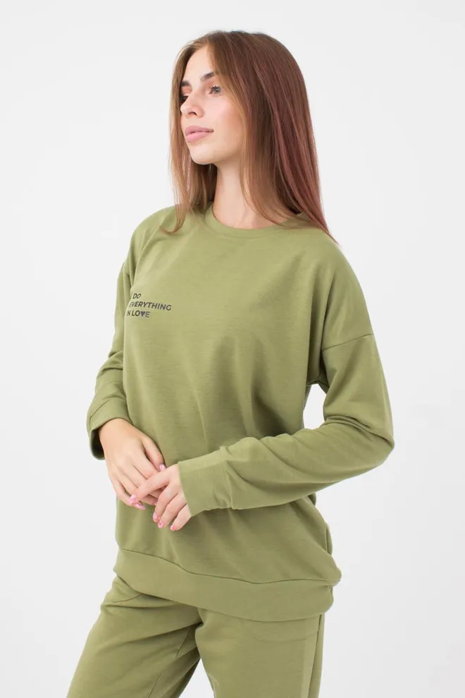 Женский свитшот с принтом Sweatshirt sport 4408/010 Giulia (khaki)
