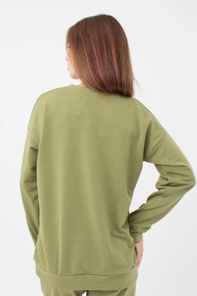 Женский свитшот с принтом Sweatshirt sport 4408/010 Giulia (khaki)