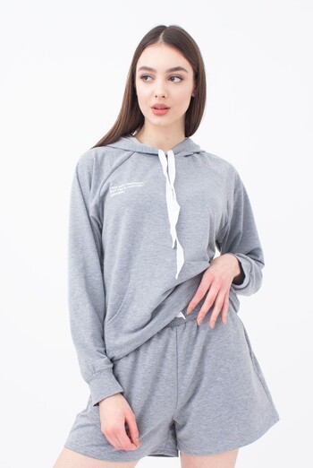 Світшот з капюшоном жіночий Sweatshirt sport 4409/010 Giulia (grey melange)
