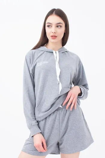 Свитшот с капюшоном женский Sweatshirt sport 4409/010 Giulia (grey melange) Свитшот с капюшоном женский Sweatshirt sport 4409/010 Giulia (grey melange)