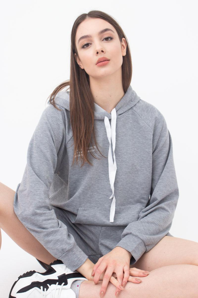 Світшот з капюшоном жіночий Sweatshirt sport 4409/010 Giulia (grey melange)
