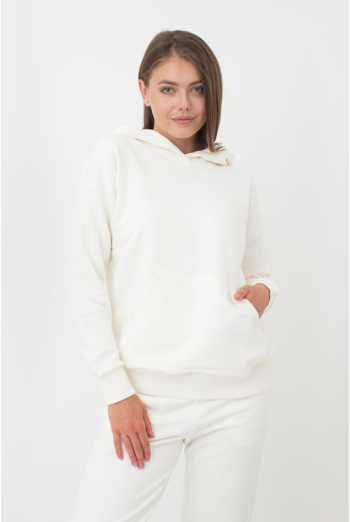 Жіночий худі з бавовни Sweatshirt sport 4409/160 Giulia (milk)