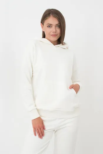 Женский худи из хлопка Sweatshirt sport 4409/160 Giulia (milk)