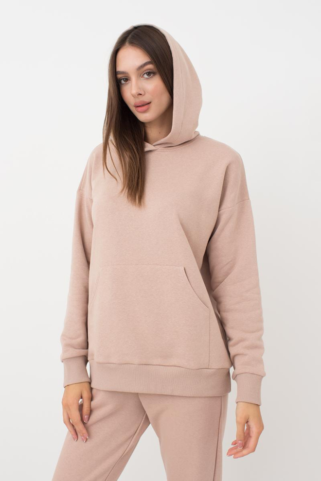 Жіночий худі з бавовни Sweatshirt sport 4409/160 Giulia (mokko)