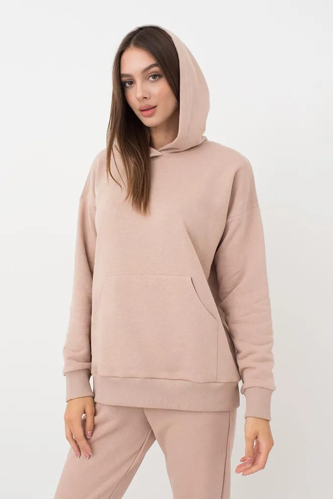 Женский худи из хлопка Sweatshirt sport 4409/160 Giulia (mokko)