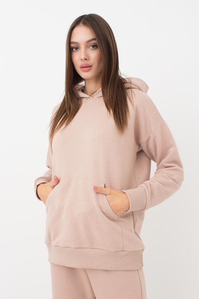 Жіночий худі з бавовни Sweatshirt sport 4409/160 Giulia (mokko)