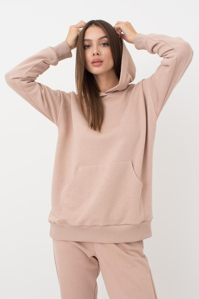 Жіночий худі з бавовни Sweatshirt sport 4409/160 Giulia (mokko)