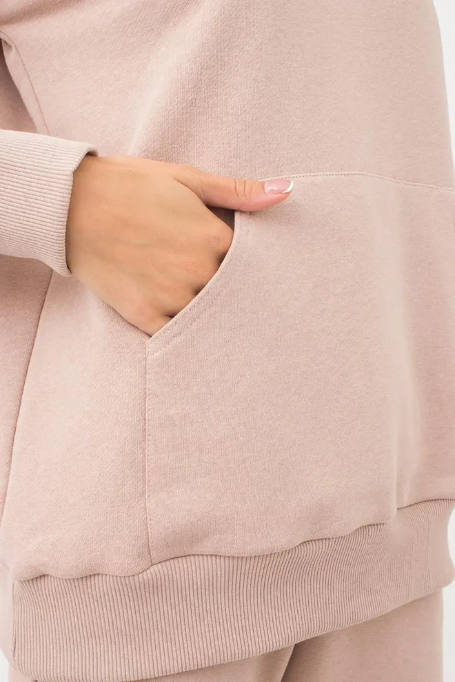 Женский худи из хлопка Sweatshirt sport 4409/160 Giulia (mokko)