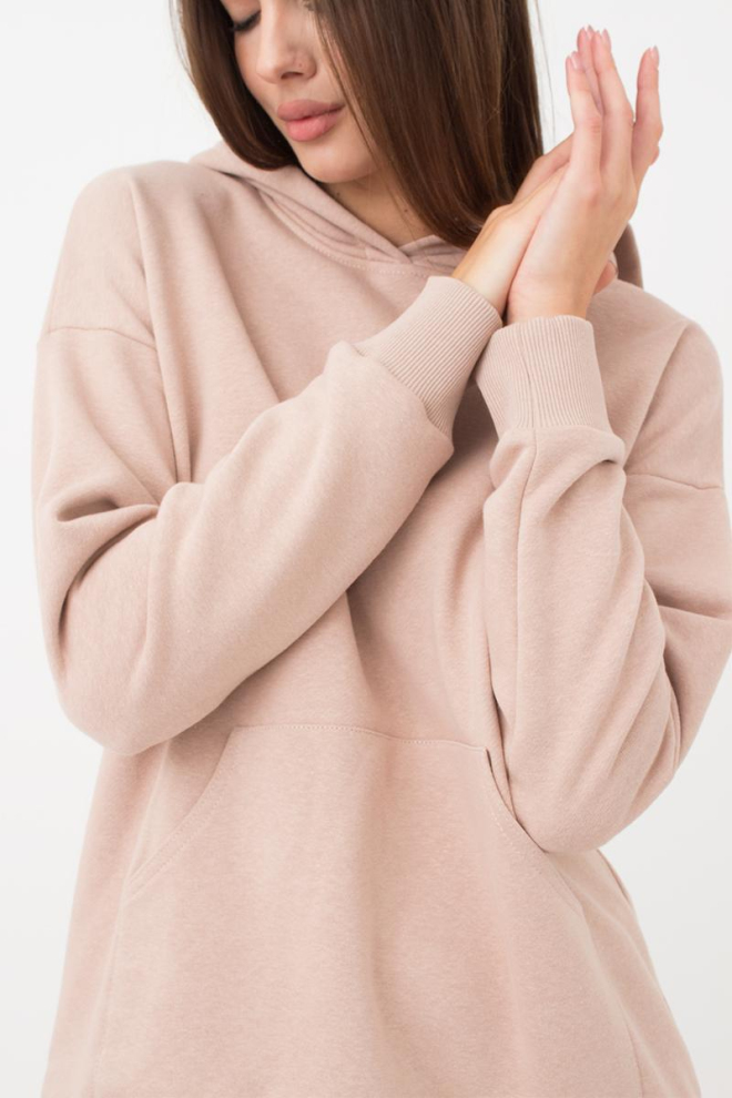Жіночий худі з бавовни Sweatshirt sport 4409/160 Giulia (mokko)