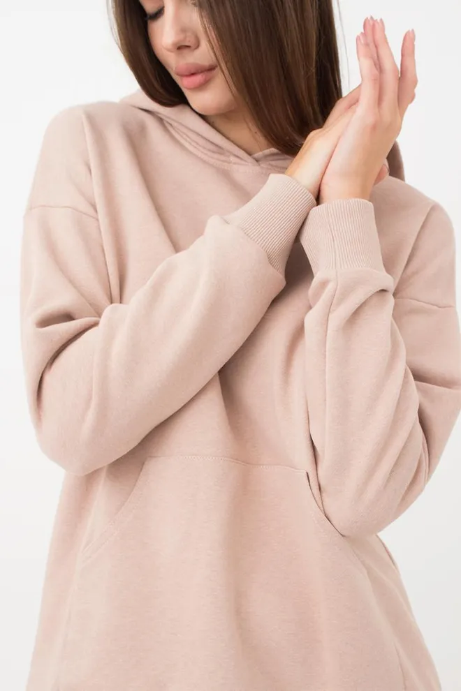 Женский худи из хлопка Sweatshirt sport 4409/160 Giulia (mokko)