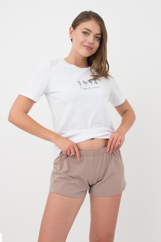 Жіночі бавовняні шорти Spring flowers 4207/010 Giulia (mokko)