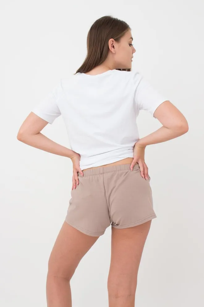 Женские хлопковые шорты Spring flowers 4207/010 Giulia (mokko)