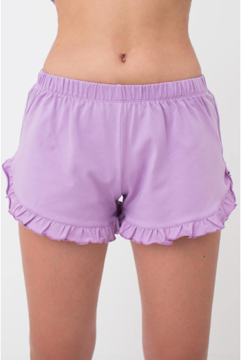 Жіночі бавовняні шорти з рюшами SPRING FLOWERS 4211/010 Giulia (lilac), фіолетовий