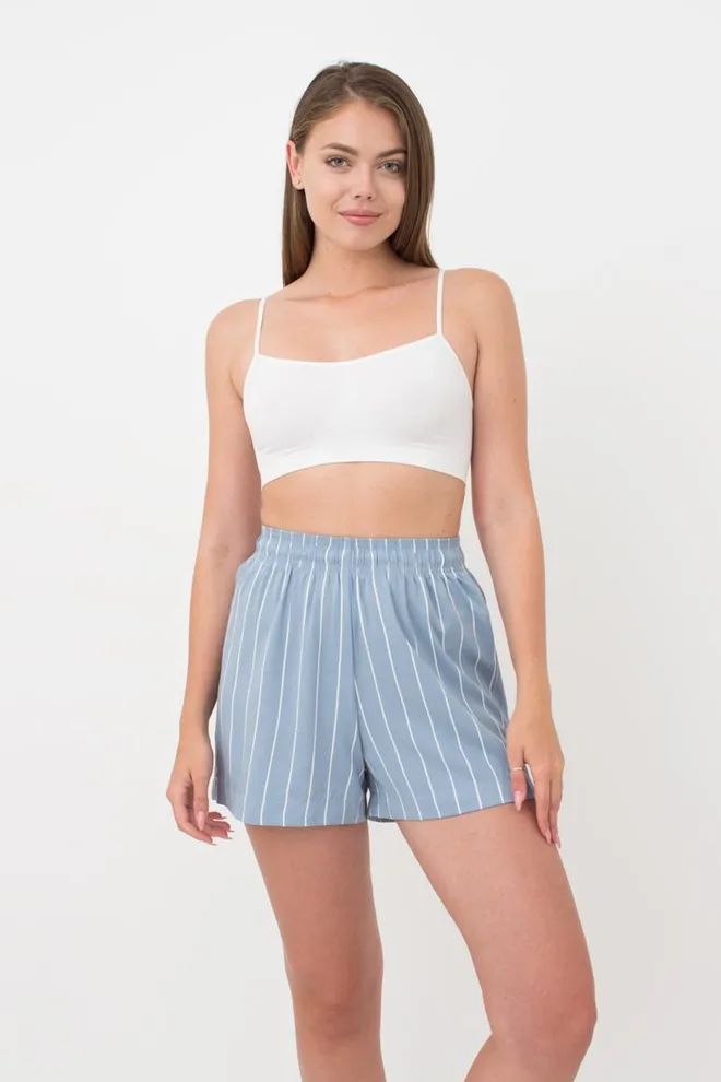 Женские хлопковые шорты Spring flowers 4212/040 Giulia (blue/stripe)