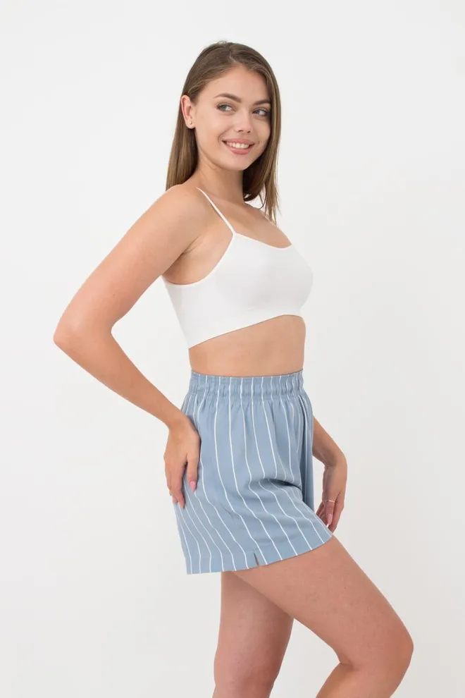 Женские хлопковые шорты Spring flowers 4212/040 Giulia (blue/stripe)